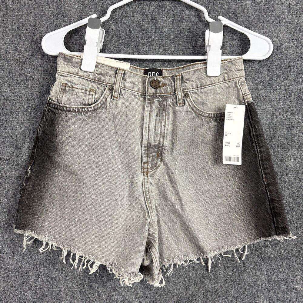 BDG Shorts Womens Size 26 Grey Balck Denim Cut Off High Rise
